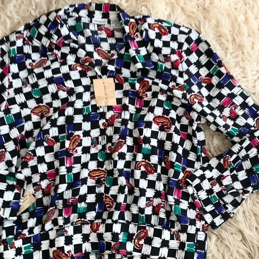 Marlis | Vintage Multicolored Blouse New With Tags Size 12 - Picture 15 of 16